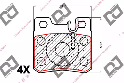 Комплект тормозных колодок DJ PARTS BP1867